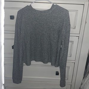 Grey Semi Cropped Light Sweater